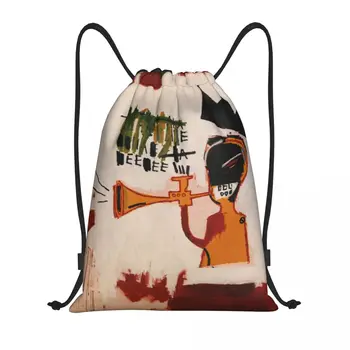 Тръба От Jean Michel Basquiats Чанта от съвсем малък Мъжки Дамски Сгъваема Спортна чанта за Фитнес, Раници за съхранение пазаруване