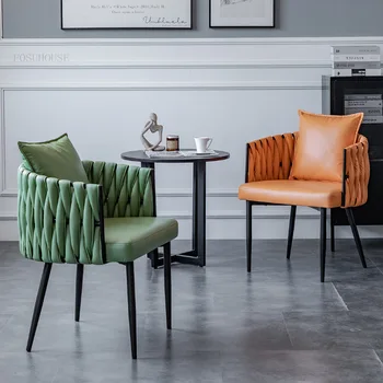 Тъканни трапезни столове от Скандинавските Технологии за кухня, разтегателен диван за Кафе, маса за хранене, стол, стол с облегалка и Лесна Луксозно обзавеждане за трапезария