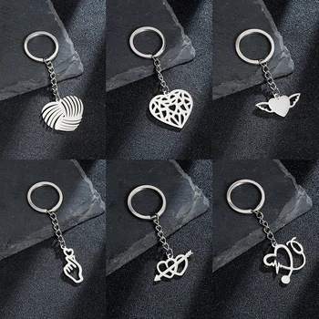 Уважаеми пръстен-ключодържател от неръждаема стомана за влюбени двойки, ключодържателя с ключовете от колата, чанта, ключодържател, подарък за Свети Валентин, приятелство