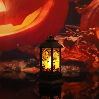 Украса за Хелоуин Led лампа-свещ, тикви, призраци, окачен led фенер, лампа на ужасите, подпори за парти в чест на Хелоуин, декор за домашен бар