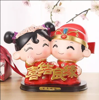 Украса за сватбени кукли, сватбена украса, 100 години любов, домашен творческа китайското украса