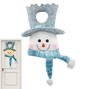 Уличен снежен човек, осветена веранда, коледни украси, работещи на батерии, със светещи светодиодни крушки, Празничен коледен декор под формата на снежен човек