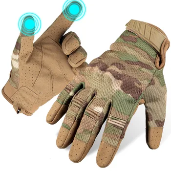 Улични камуфляжные дишащи тактически ръкавици специални сили, защитни леки мотоциклетни ръкавици за езда, изцяло сензорен екран