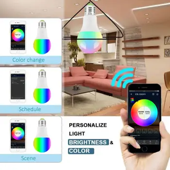 Умна Wifi крушка E27 с регулируема яркост на led крушка RGB Color Light Приложението WIFI дистанционно управление чрез IOS Android за умни домове