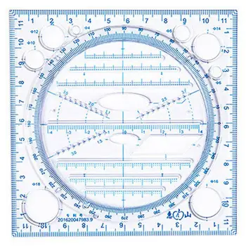 Универсална линия за студенти, Мултифункционални измервателни линия с шарки във формата на кръгове и елипси, прозрачно измерване на линия