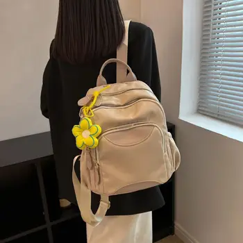 Училищен чанта Практичен прост удобен Корейски Нови постъпления Японски монофонични Универсална раница износоустойчива мек джоб с цип