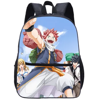 Училищна чанта 3d Аниме Fairy Tail Училищна чанта, любима момчета и момичета, Раници за деца в началното училище, Ученически чанти за момичета