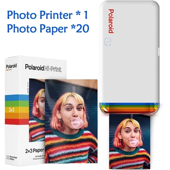 Фото принтер Polaroid HiPrint на мобилен телефон с Bluetooth преносим принтер за Hi Print 2x3-инчов лепкава фотография 20 листа