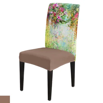 Цветен акварел Vineman Rose Morning Glory, комплект калъфи за столове, кухненски кът калъф от еластична ликра за сватбени партита
