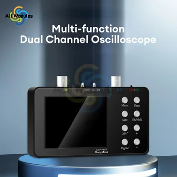 Цифров Осцилоскоп с 2 канала, Генератор на сигнали с честотна лента 10 Mhz, Честота на дискретизация 2,5 К/С, 3,2-инчов LCD дисплей с Подсветка