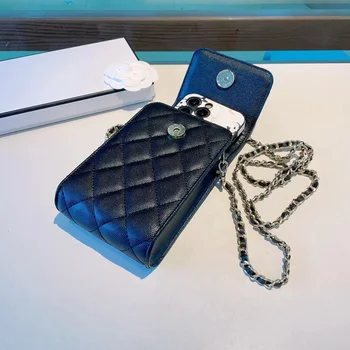 Чанта за мобилен телефон, чанта-месинджър, побира два мобилни телефона, портфейл за дреболии, вградена чанта за карти