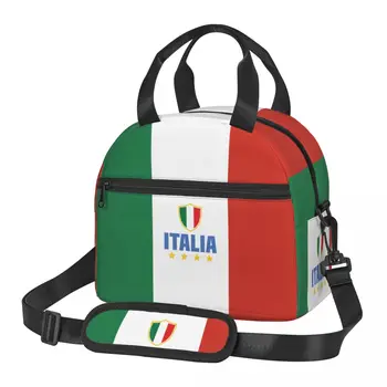 Чанта за обяд с флага на Италия за жени, Преносим термоизолированный обяд-бокс за пикник, Многофункционална чанта за хранене