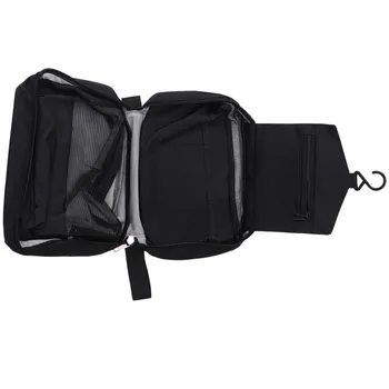 Черна мъжка чанта за тоалетни принадлежности, Окачен Пътен Комплект За Бръснене, Чанта-Органайзер, Перфектният аксесоар за пътуване