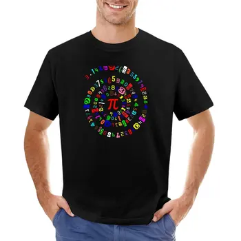 Честване на Деня Пи 2023 Цветна спирала тениска с изображение на знака на Пи 3,14, тениска с графики, тениски по поръчка, създайте свои собствени мъжки тениски