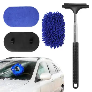 Четка за почистване на автомобила, Преносима въже от микрофибър, набор от четки за обяснения, Електрически Чистач, инструмент за почистване на огледала за обратно виждане, автомобилни аксесоари