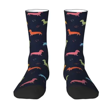 Чорапи с шарките на таксите За Мъже И Жени, Топли Модни Чорапи с барсучьей наденица и Сосиской за кучета