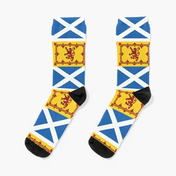 Чорапи с шотландски кралския флаг и флага, компресия чорапи, мъжки забавни чорапи за жени