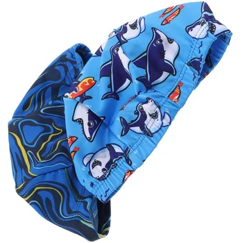 Шапка за плуване за деца, еластична шапка за плуване от ликра, Шапка за плуване с анимационни модел на колата с акула и за малките момчета и момичета, детско плуване