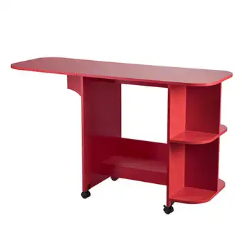 Шевни бюро на колела/станция за бродерия, стил, селска къща червен цвят