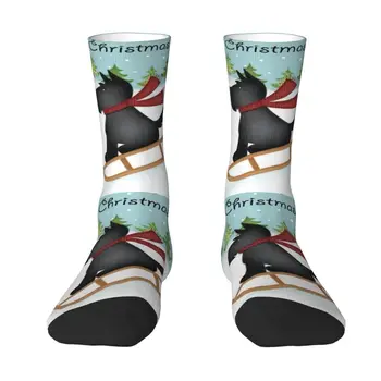 Шотландски Териер Мъжки Чорапи За Екипажа Унисекс С Голям 3D Принтом, Коледни Чорапи За Кучета