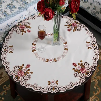 покривка с бродерия във формата на цвете маса за Хранене и масичка за чай покрива Коледна покривка Начална страница