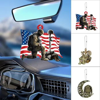 съвместимост с автомобилна закачалка от кристал Ресни, обувки и шапки американски ветерани, акрилно малък автомобилен орнаменти, топки голям размер