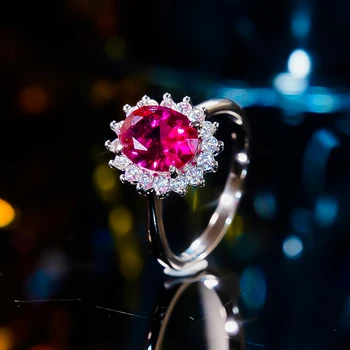 Винтажное ruby пръстен с высокоуглеродистым диамантен пръстен за жени от сребро S925 проба с платинен покритие, пръстен, бижута, бижу, подарък за парти